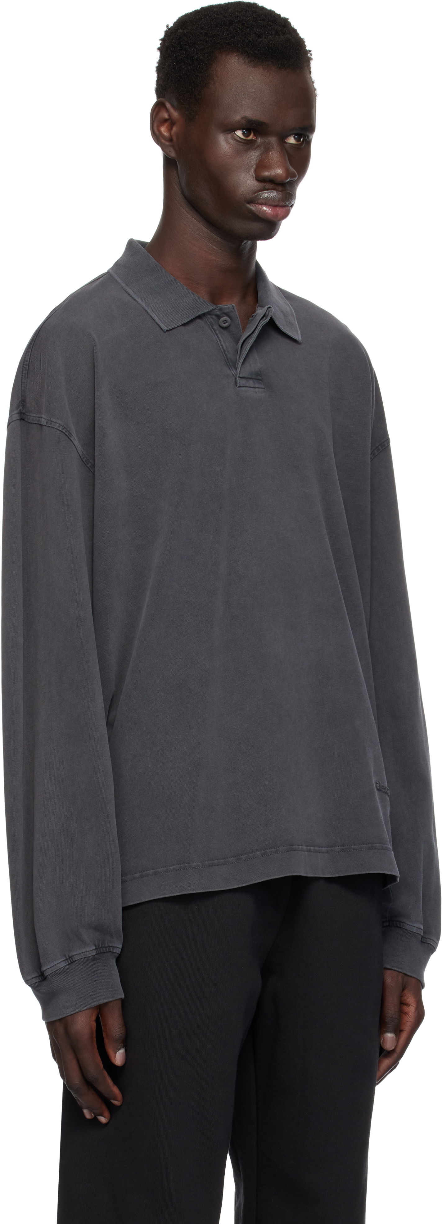 Polo tričko Alexander Wang Alexander Wang Long Sleeve Polo Šedá | 6CC1251072, 1