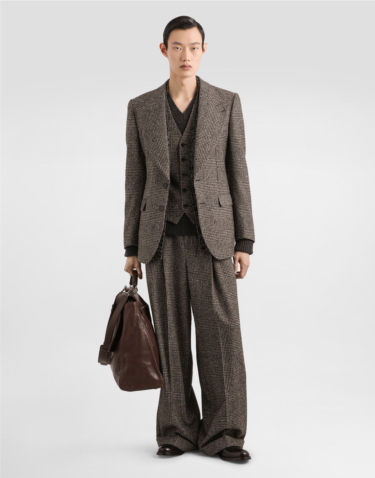 Bunda Dolce & Gabbana Dolce & Gabbana Glen Plaid Single-Breasted Jacket 52 Hnedá | G2VT5TFQMKDS8101, 1