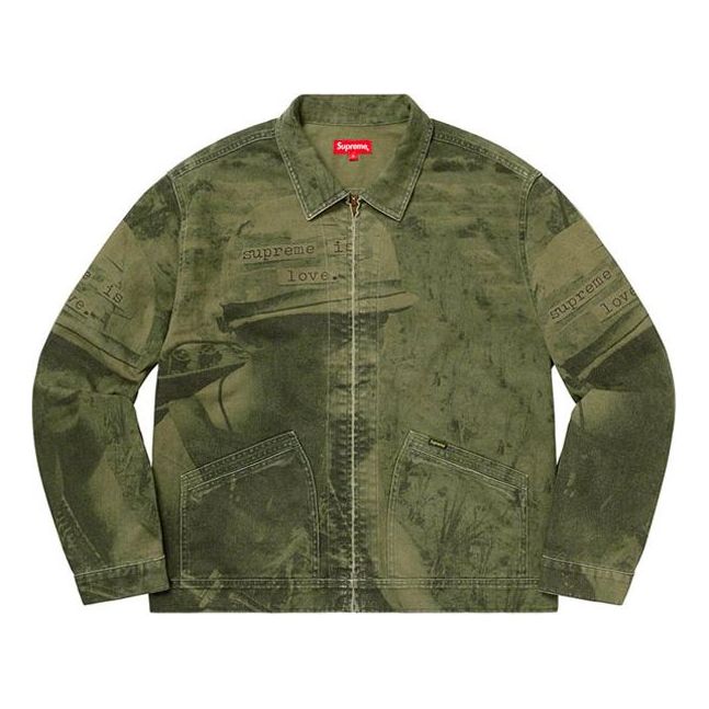 Bunda Supreme Supreme Is Love Denim Work Jacket Zelené | SUP-FW19-060, 0