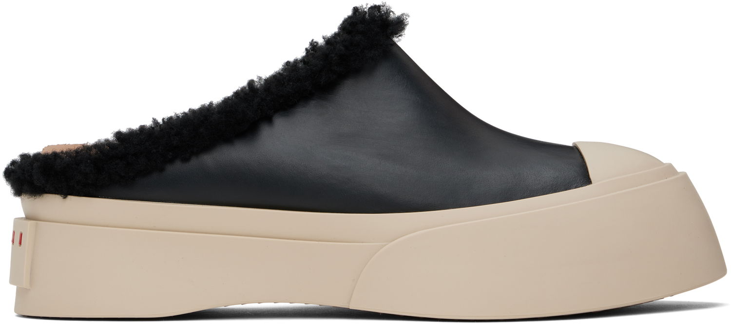 Tenisky a topánky Marni Shearling Sabot Slippers Čierna | SNZW019202 P5045, 0