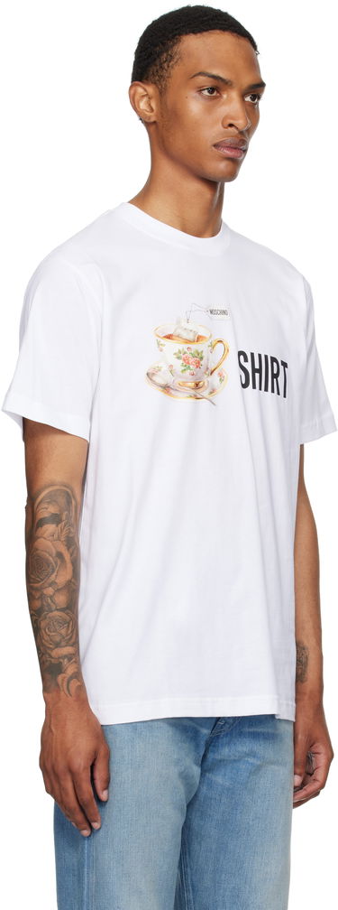 Tričko Moschino Moschino Teacup Graphic Organic Cotton T-Shirt Biela | 252ZZ072852411001, 1