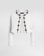 Dolce & Gabbana Short Tweed Jacket With Jewel Embroidery