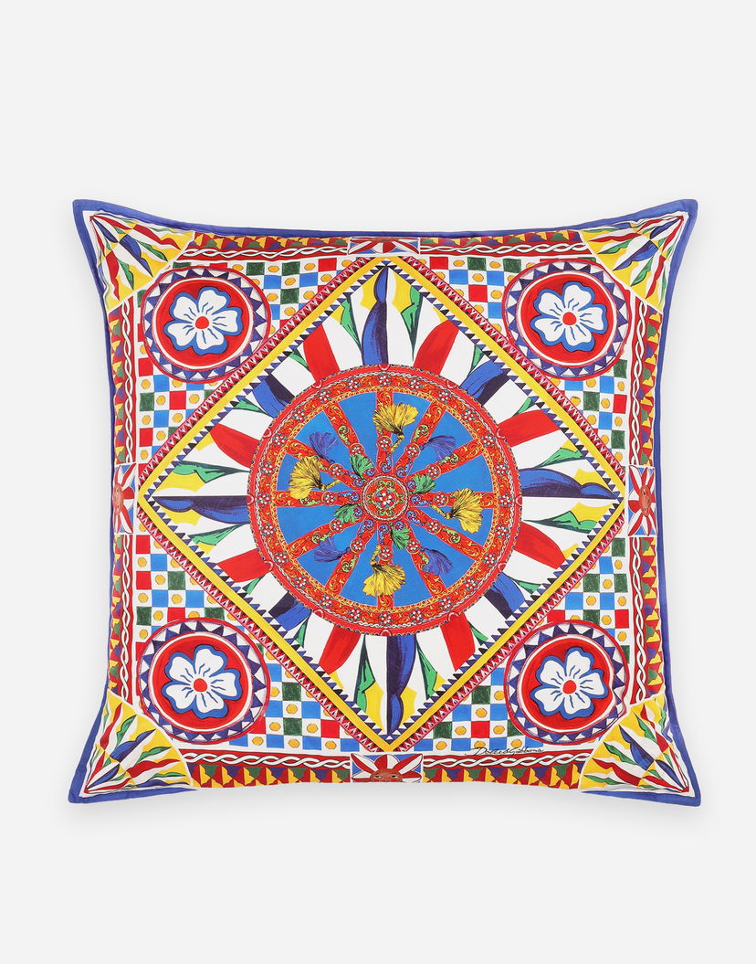 Home decor Dolce & Gabbana Intricate Geometric Wheel Print Canvas Cushion Large Onesize Rôznofarebný | TCE003TCA97UC068