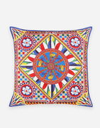 Intricate Geometric Wheel Print Canvas Cushion Large Onesize