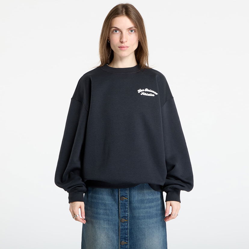 Mikina New Balance Sweatshirt Linear Heritage Fleece Crew Čierna | WT53516BK