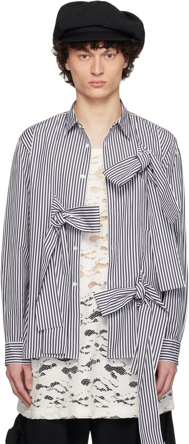 Košeľa Comme des Garçons Homme Plus Broad Stripe Tie Shirt Navy | PO-B018-051, 0
