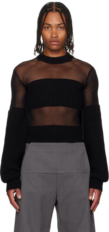 Tričká a tielka Jean Paul Gaultier Jean Paul Gaultier Mesh Cut Out Detail Top Čierna | 25/03-W-PO016-K002-00, 0