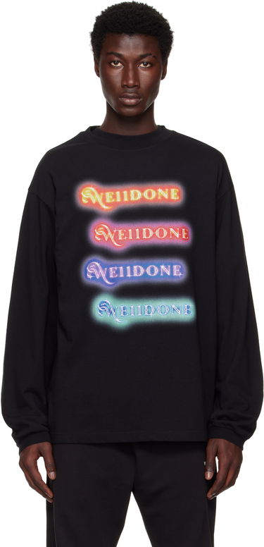 Tričko We11done We11done Neon Logo Long Sleeve T-Shirt Čierna | WD-TT2-25-754-U-BK, 0