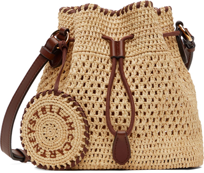 Kabelka Stella McCartney Stella McCartney Falabella Raffia Crochet Bucket Bag Béžová | 7B0153WP0376