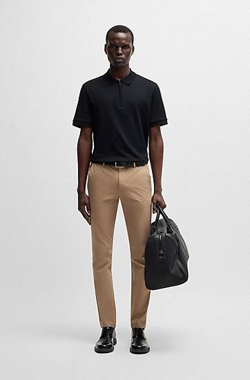 Polo tričko BOSS BOSS Seersucker Polo Shirt Čierna | 50537494, 1
