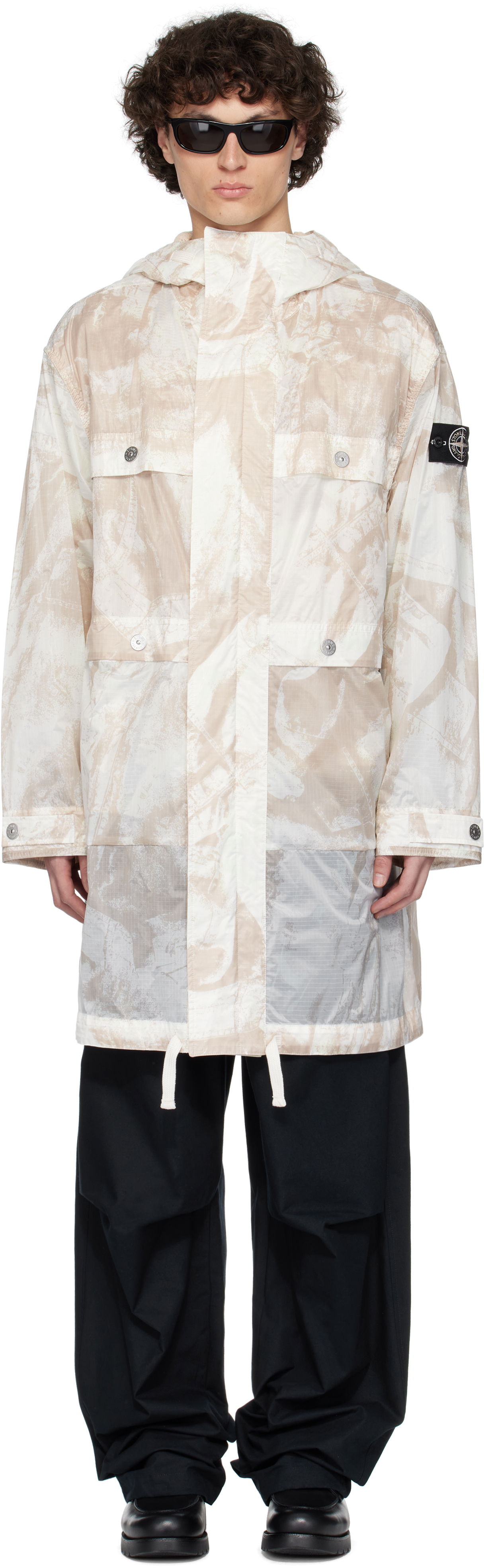 Parka Stone Island Stone Island UV-Reactive Scan Camo Ripstop Parka Béžová | K1S15 7100011 S00E2, 0