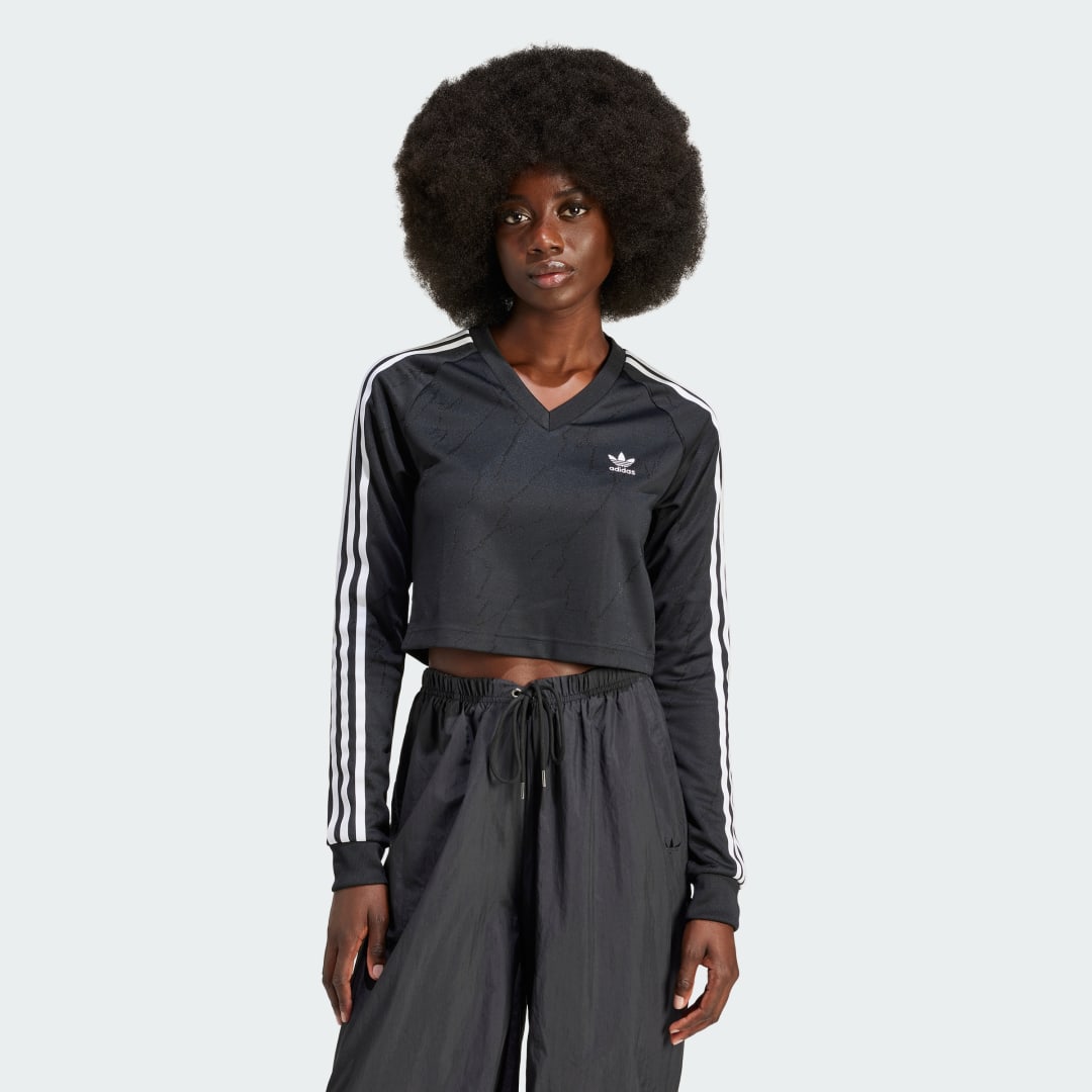 Dres adidas Originals Long Sleeve Cropped Čierna | IT9707, 1