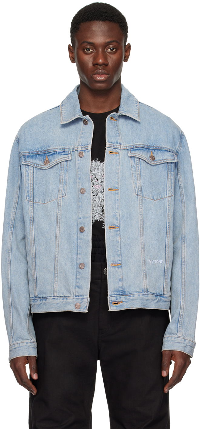 Bunda We11done We11done Embroidered Denim Jacket Modrá | WD-DJ1-24-367-U-IC, 0