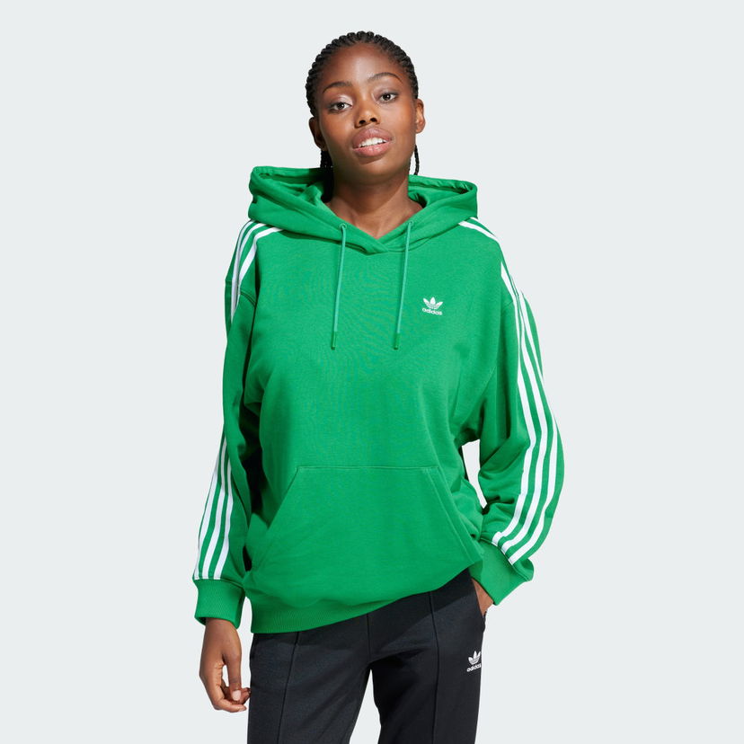 Mikina adidas Originals Adicolor 3-Stripes Oversized Zelené | IN8398