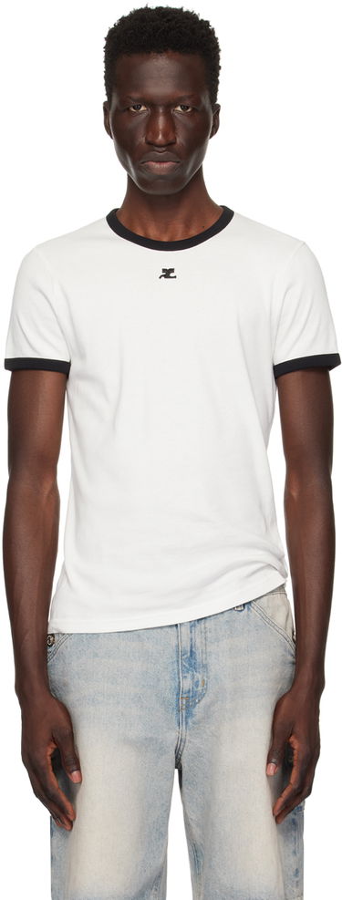 Tričko Courrèges Courrèges Signature Contrast T-Shirt Biela | VESJTS020JS0070, 0