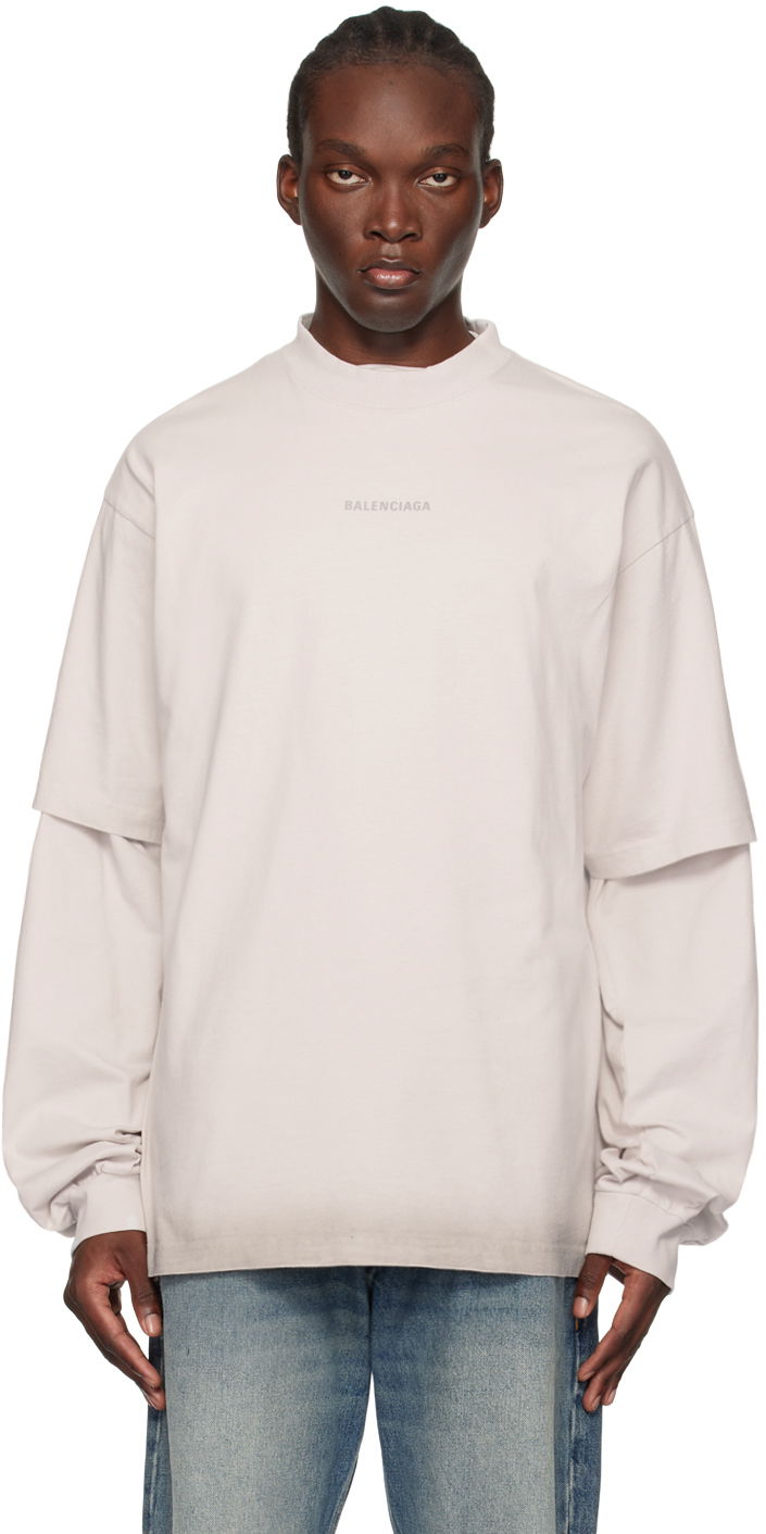 Tričko Balenciaga Off-White Graphic T-Shirt Béžová | 764235TQVN1, 0