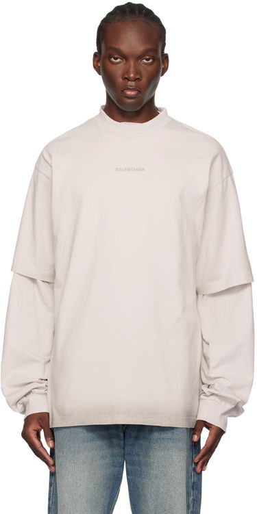 Tričko Balenciaga Off-White Graphic T-Shirt Béžová | 764235TQVN1, 0