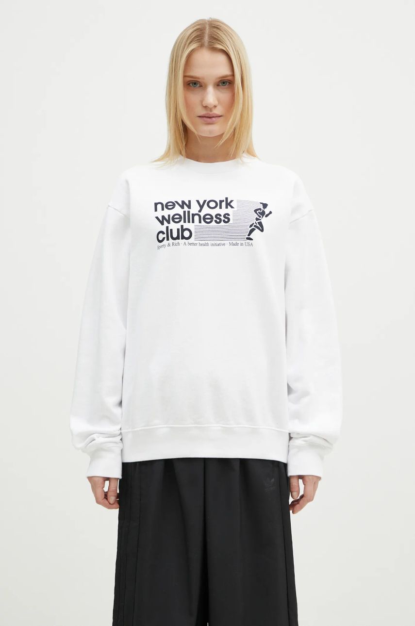 Sveter Sporty & Rich Sporty & Rich USA Wellness Club Sweatshirt Biela | ST071506128WH01, 0