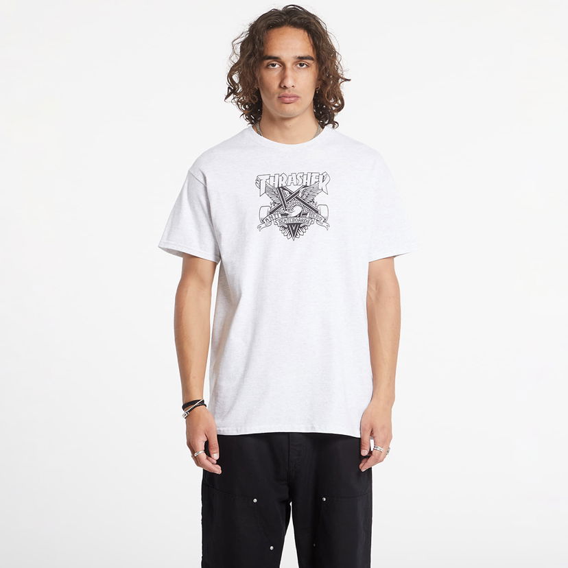 Tričko Thrasher T-Shirt Eaglegram Ash Grey Biela | 145515 Ash Grey