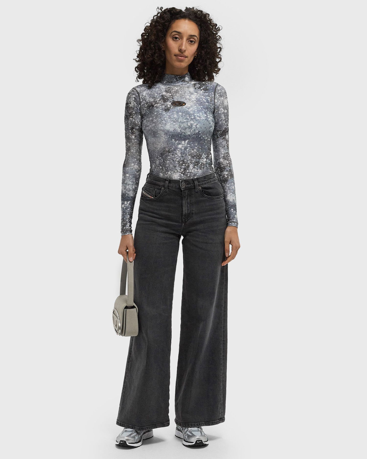 Džínsy Diesel 1978 D-AKEMI Wide Leg Jeans M Čierna | A03625-0CLBG-02, 1