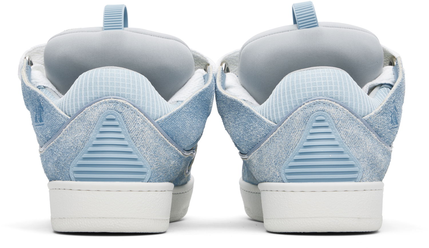 Tenisky a topánky LANVIN Blue Curb Denim-Effect Leather Sneakers Modrá | FU-SKDK12-USJE-P25, 1