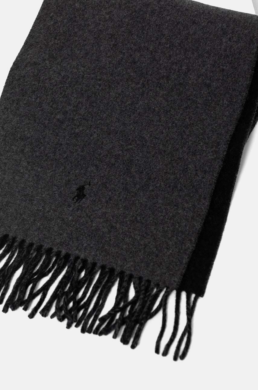 Šál Polo by Ralph Lauren Wool Scarf With Tassels Šedá | 455954371, 1