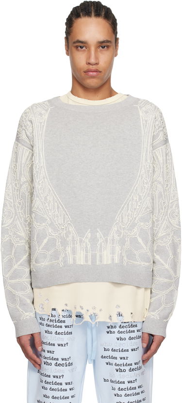 Sveter Who Decides War Who Decides War Notre Dame Sweater Šedá | 1110440021SS25, 0