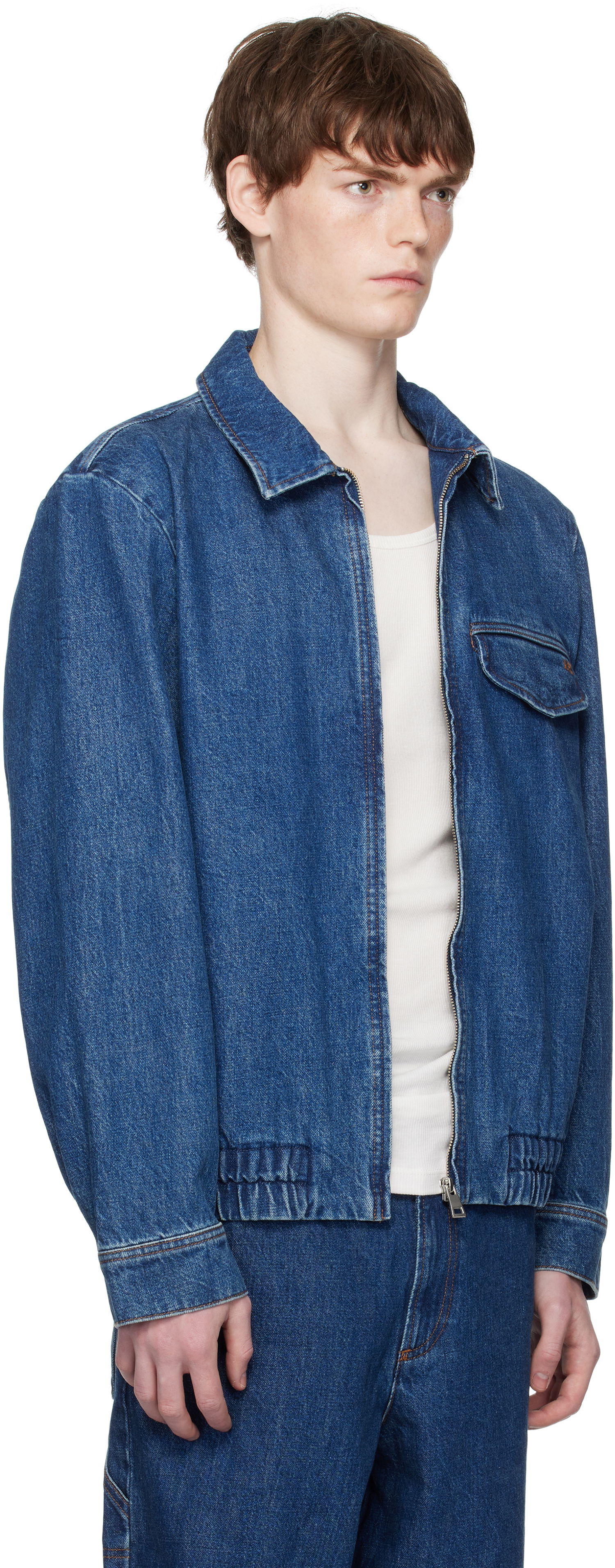 Bunda A.P.C. A.P.C. Fabrizio Zippé Denim Jacket Modrá | COHJK-H32015, 1