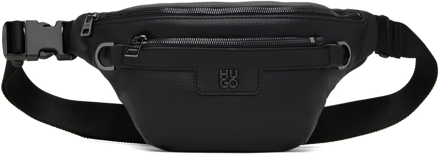 Ľadvinka BOSS Stacked Logo Faux-Leather Belt Bag Čierna | 50529463, 0