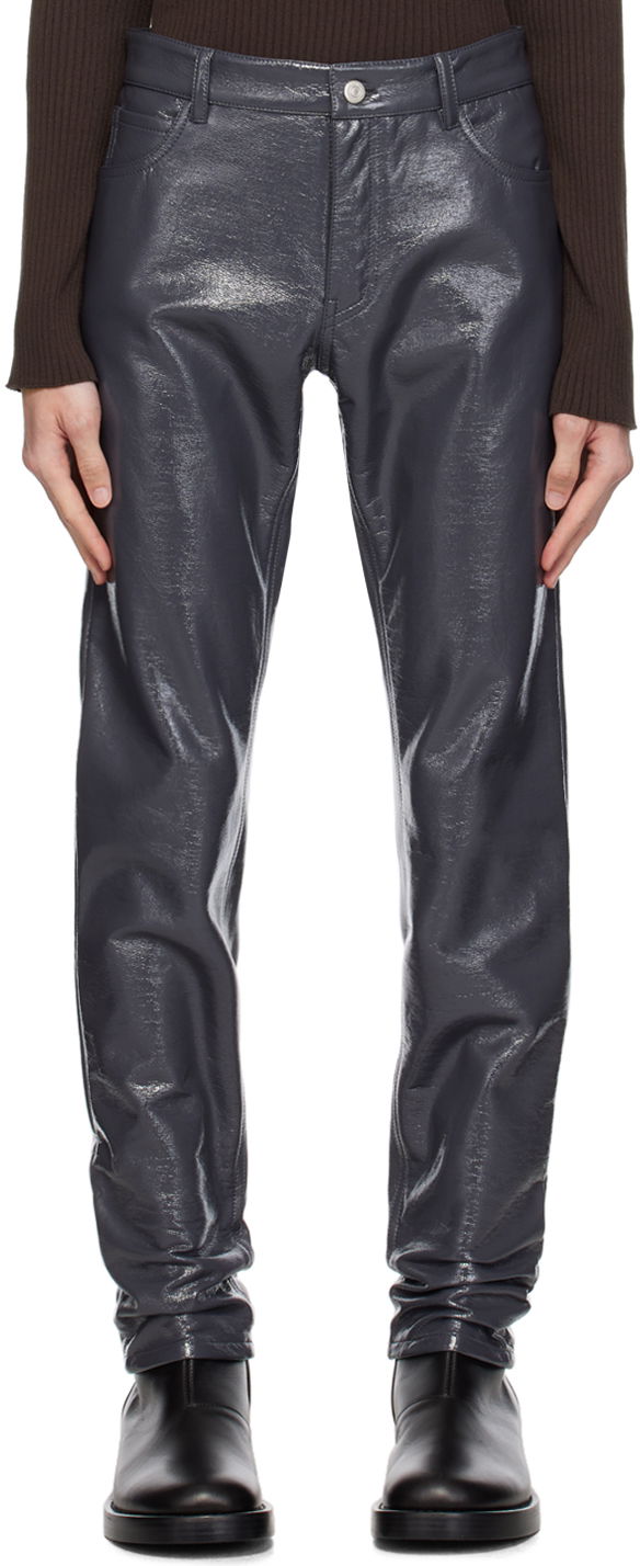 Crinkled Slim-Fit Trousers