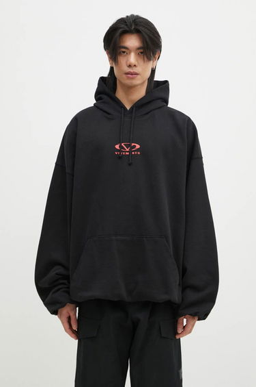 Mikina VETEMENTS Oval Logo Cropped Boxy Hoodie Čierna | UA66HD600BR, 0