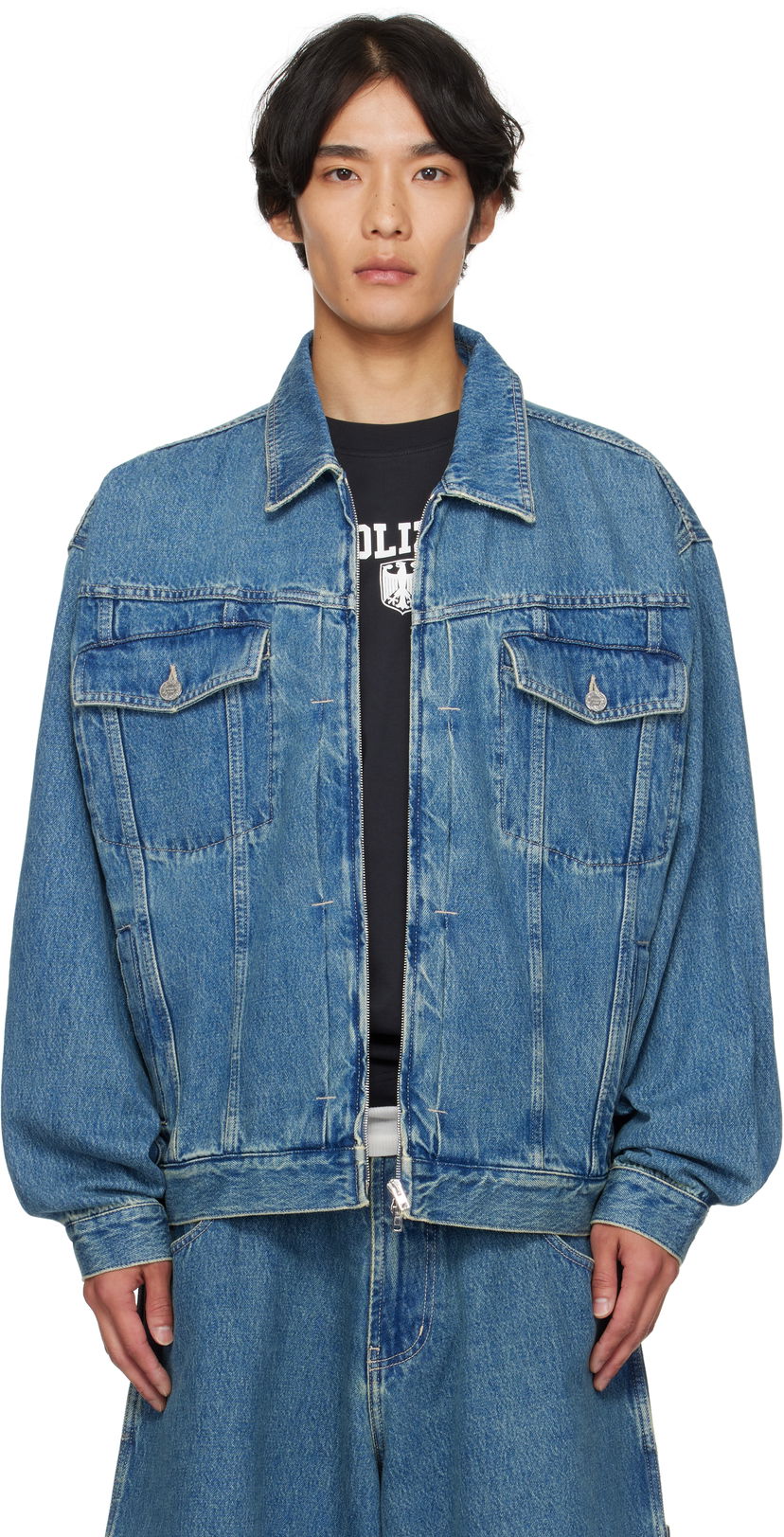Bunda VETEMENTS Hip-Hop Denim Jacket Modrá | UH76DJ250VB