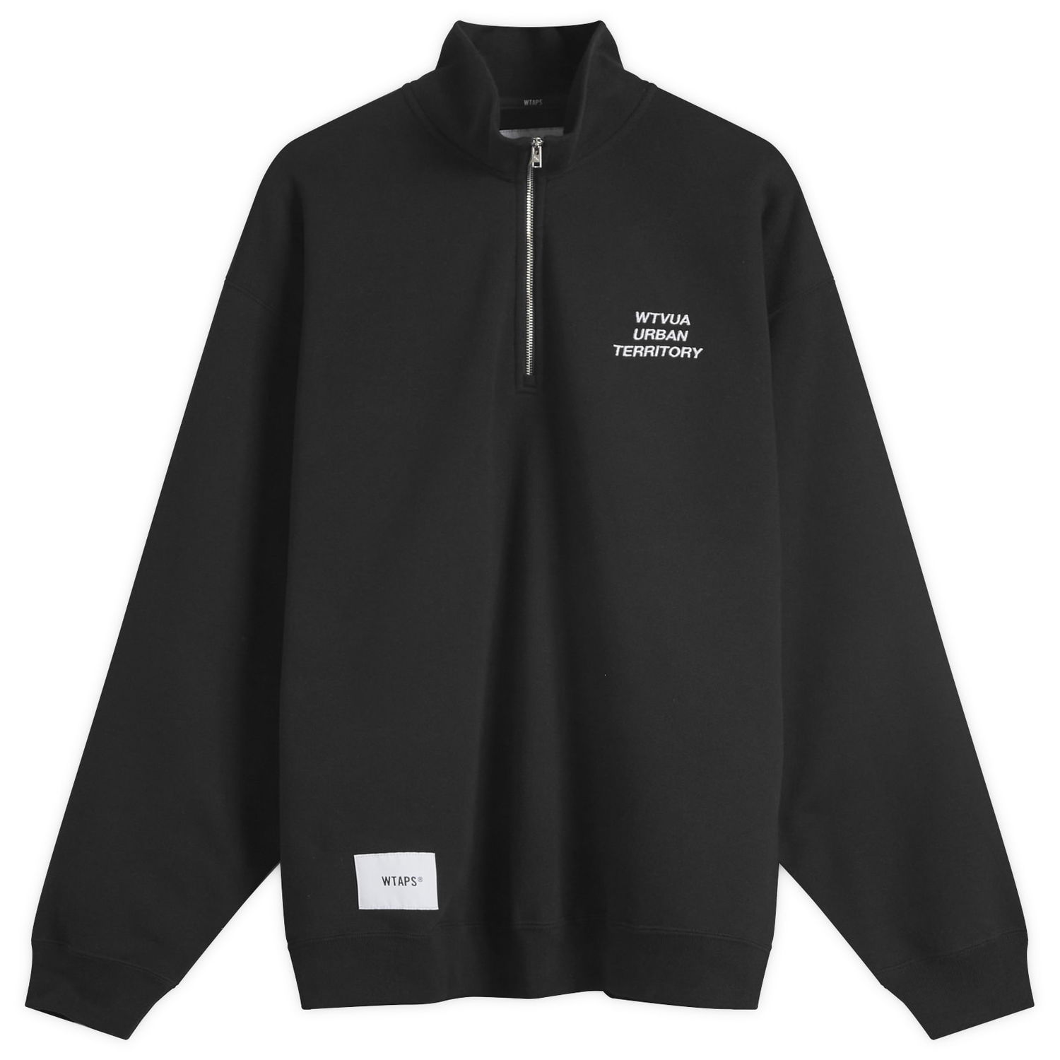Mikina WTAPS Embroidered Half Zip Sweatshirt Čierna | 242ATDT-CSM20-BLK, 0