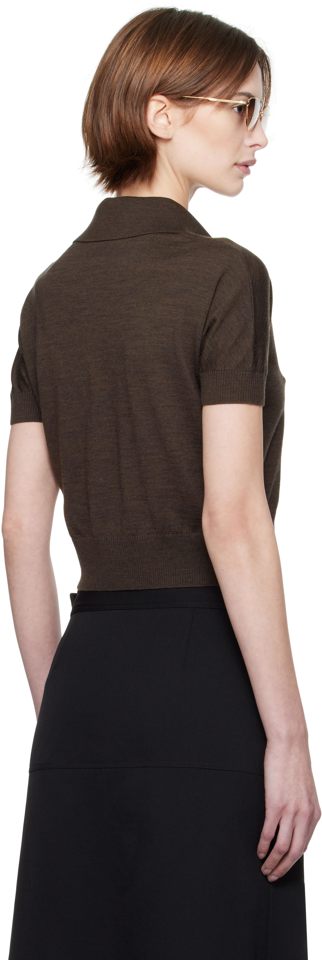 Khaite Morgane Cropped Knit Polo