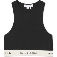 Serif Logo Ribbed Cropped Tank Top