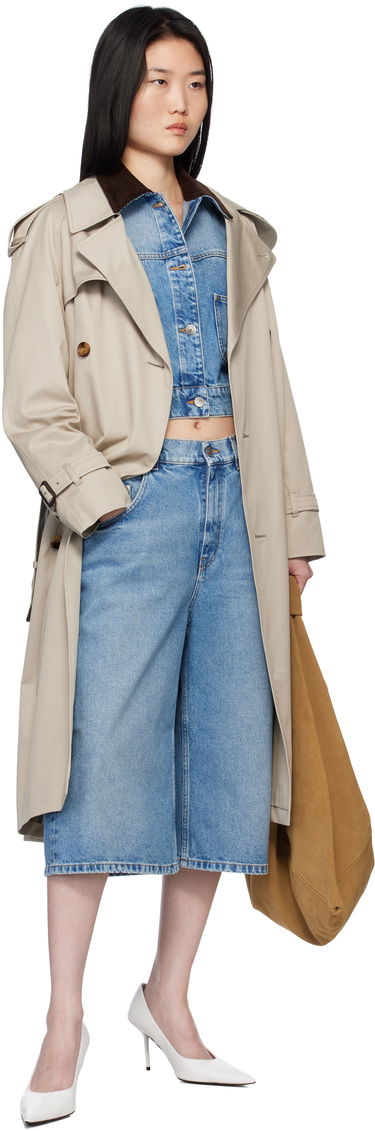 Šortky Stella McCartney Stella McCartney Vintage Wash Denim Wide Leg Shorts Modrá | 6D03493SQH05, 3