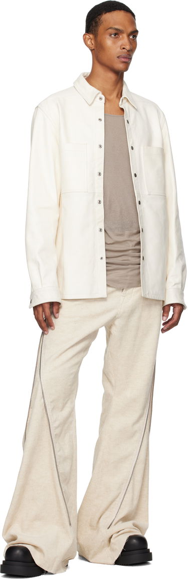 Bunda Rick Owens Rick Owens Concordians Leather Overshirt Biela | RU02E1744 LBH, 3