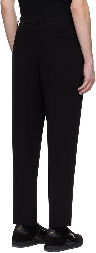 Nohavice Balmain Balmain Crêpe Straight-Leg Trousers Čierna | EH0PM037VB00, 2