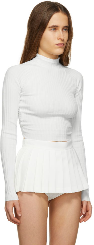 Tričko Dion Lee Ribbed Knit Turtleneck Crop Top Čierna | A7548R22, 4