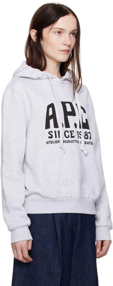 Mikina A.P.C. Print Label Hoodie Šedá | COHBV-M27955, 1