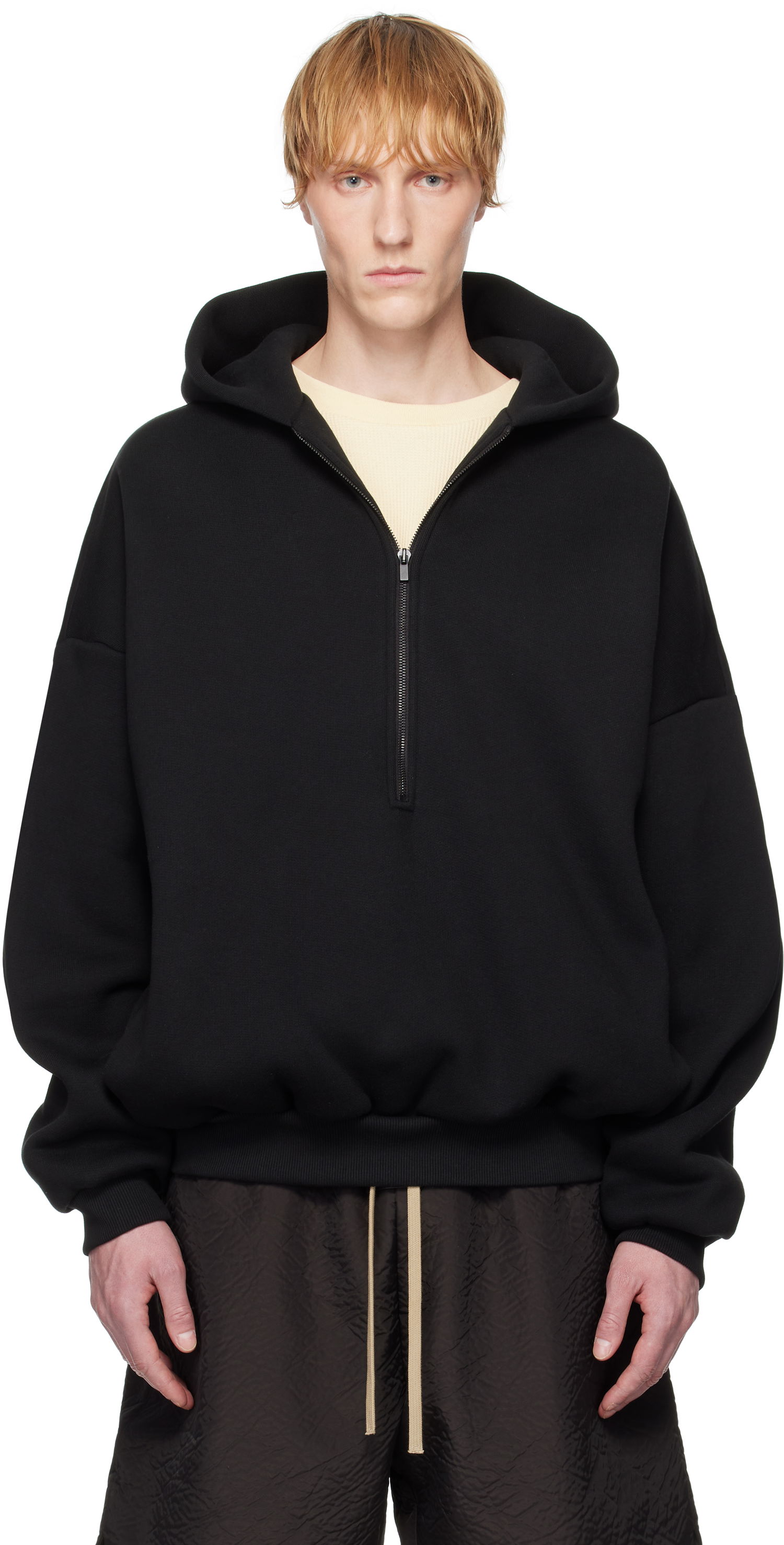 Mikina Fear of God Fear of God Eternal Half Zip Hoodie Čierna | FGE250-51311FLC, 0
