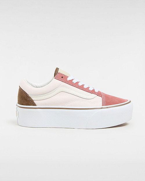 Tenisky a topánky Vans Old Skool Stackform Shoes (earthy Blocking Multi Color) Women Multicolour, Size 2.5 Biela | VN0009PZBMG