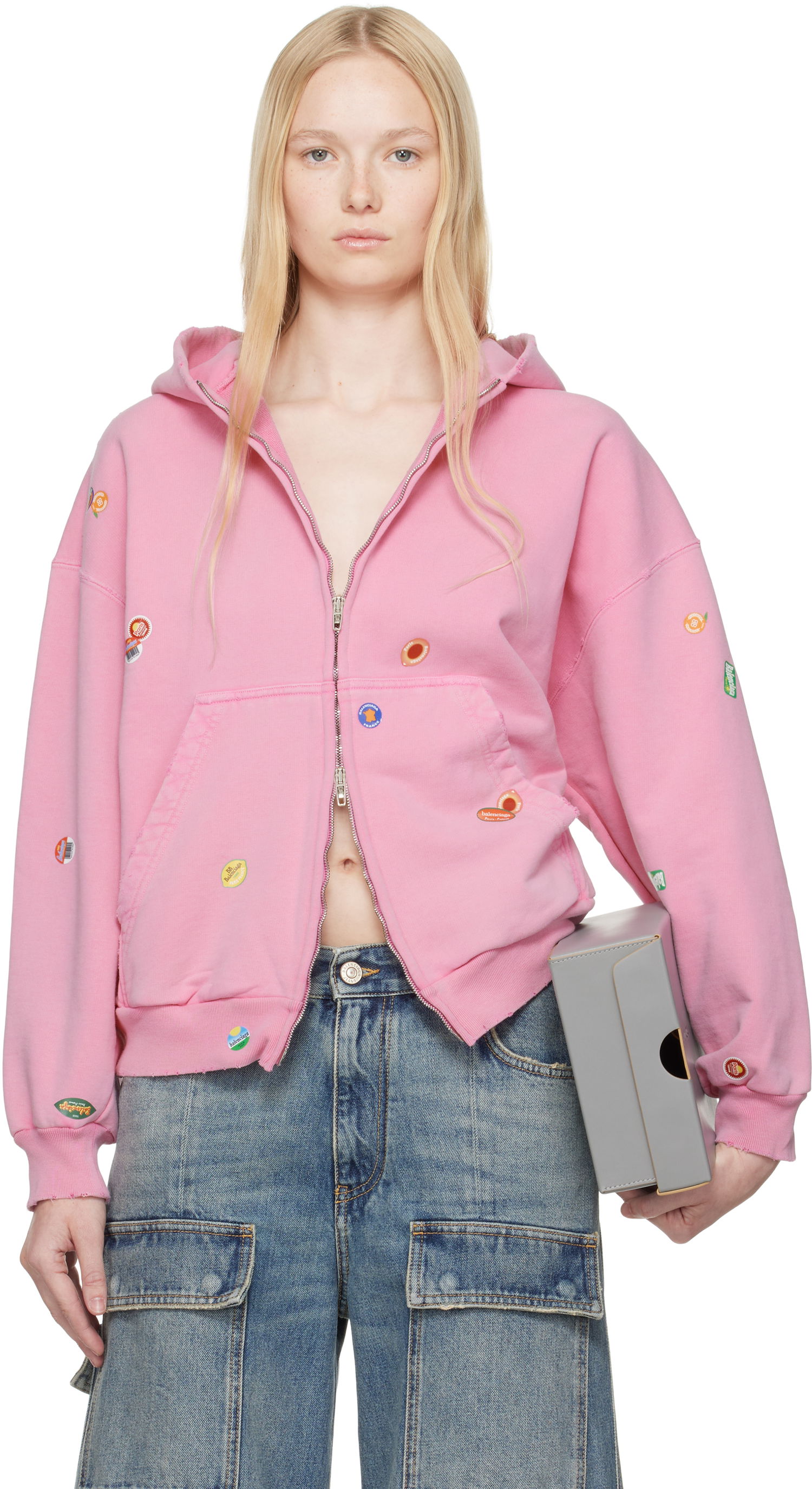 Mikina Balenciaga Balenciaga Fruity Zip-Up Hoodie Ružová | 803264 TRVS5, 0