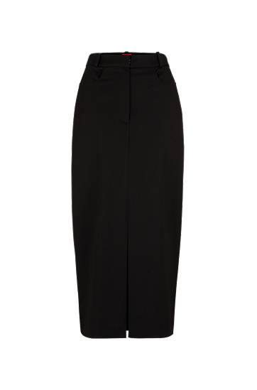 Sukňa BOSS Stretch Maxi Skirt with High Front Slit Čierna | 50519310, 0
