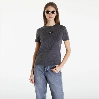 CALVIN KLEIN Jeans Label Washed Rib Slim Short Sleeve Tee J20J223092 PT2