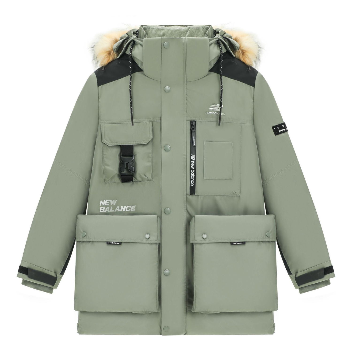 Prešívaná bunda New Balance Classic Logo Down Jacket Zelené | AMJ14300-OLG, 0