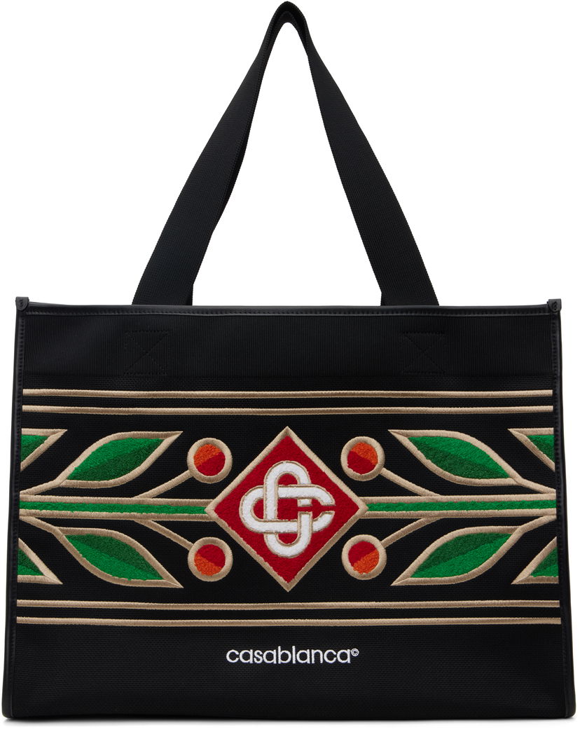 Tote bag Casablanca Knit Shopper Tote Bag Čierna | AF24-BAG-106-01