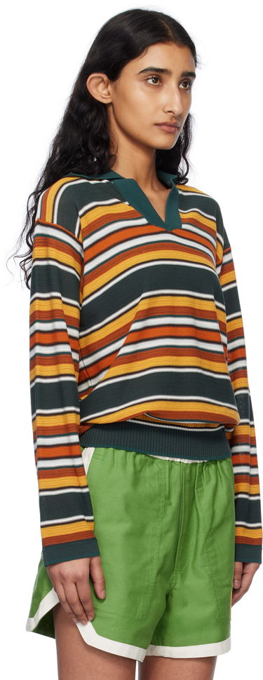 Sveter Bode Bode Parakeet Stripe Long Sleeve Polo Rôznofarebný | MRS25KT022, 4