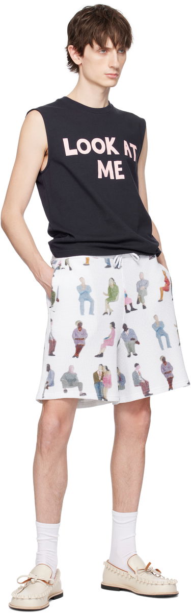 Šortky JW Anderson JW Anderson Printed Waffle Shorts Biela | JR0054-PG1737, 3