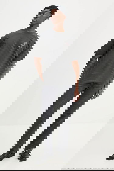 Tričko Samsoe Samsoe Printed Oversized Cotton SAJOURNAL T-Shirt Šedá | U24400006, 3